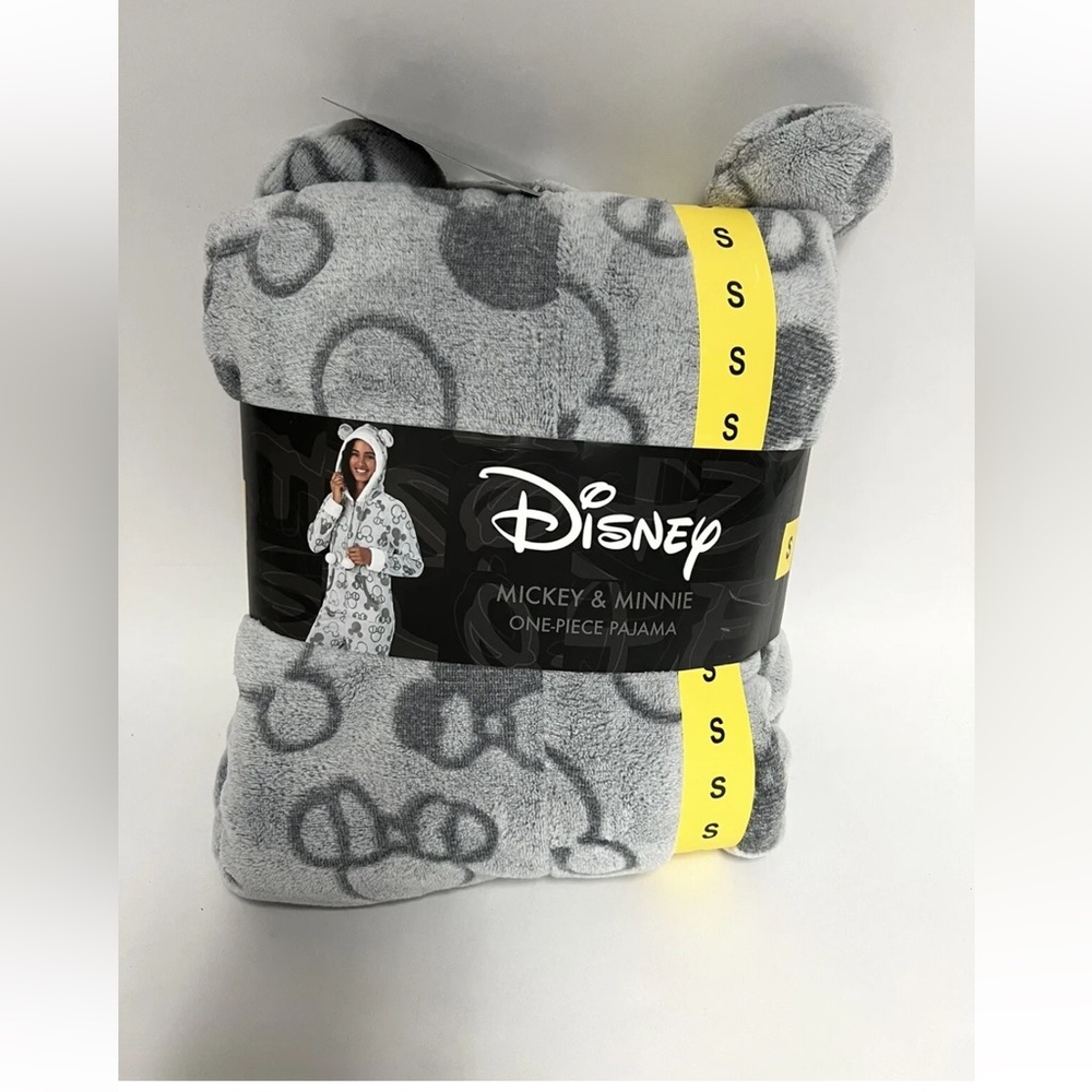 Disney Women's Mickey & Minnie One Piece Pajama Set Gray Small